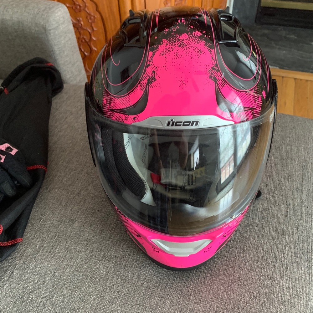 Pink Icon motorcycle Helmet
